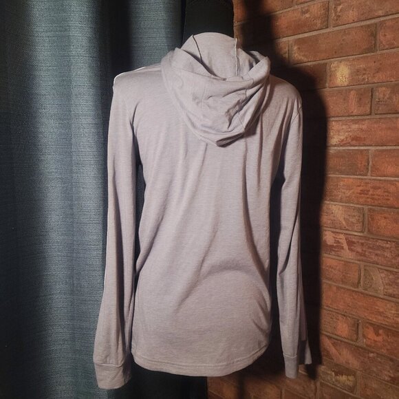 ADIDAS WOMEN'S CLIMALITE JERSEY HOODIE - LT GRAY - SIZE S - Picture 3 of 6